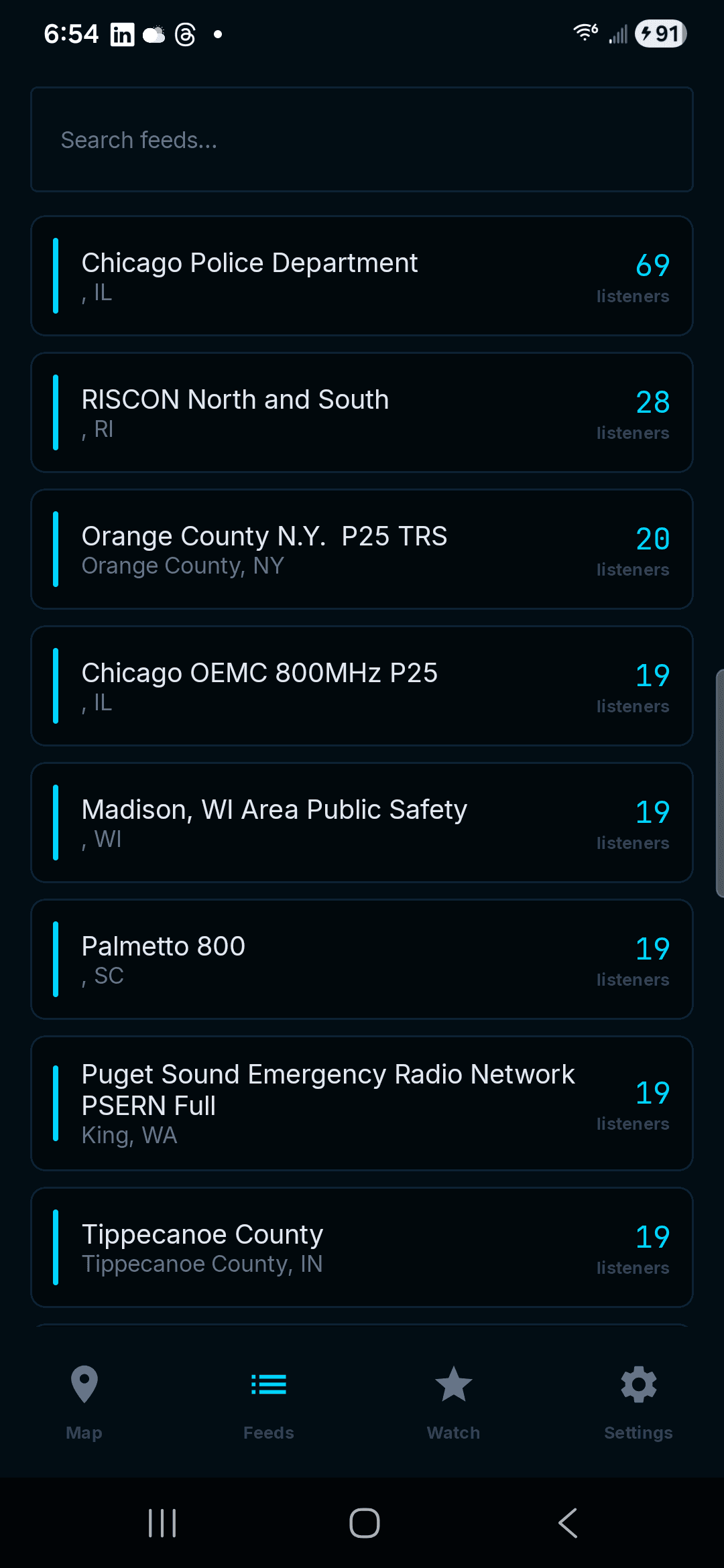 Feeds list