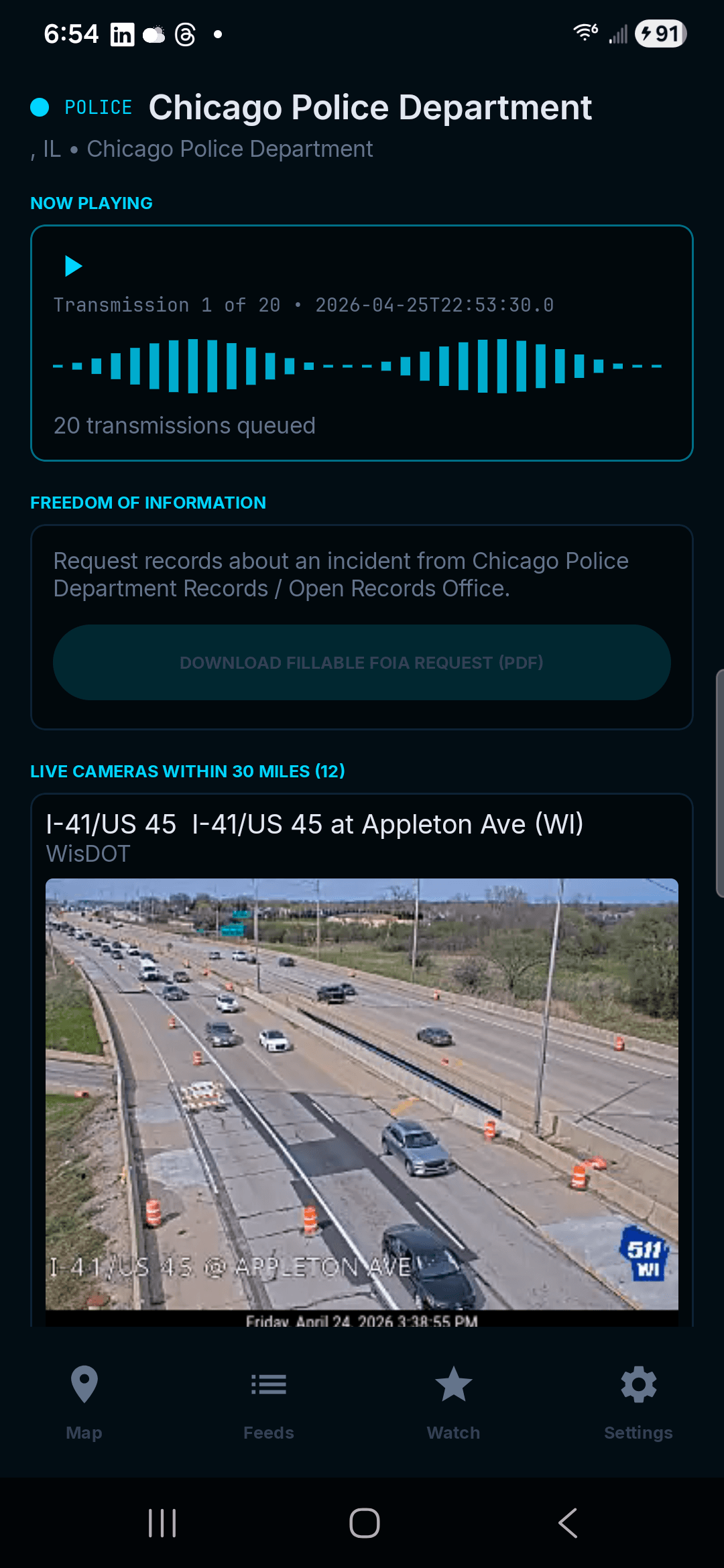 Incident detail with audio + camera